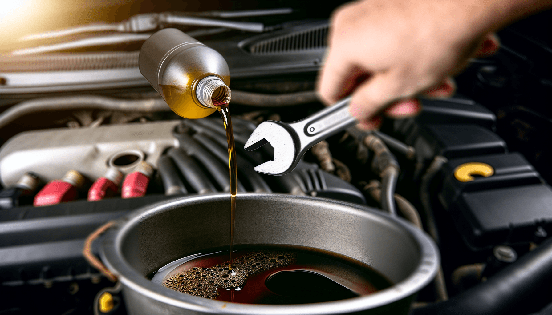 Mechanic checking oil level with dipstick to determine how often oil changes are needed